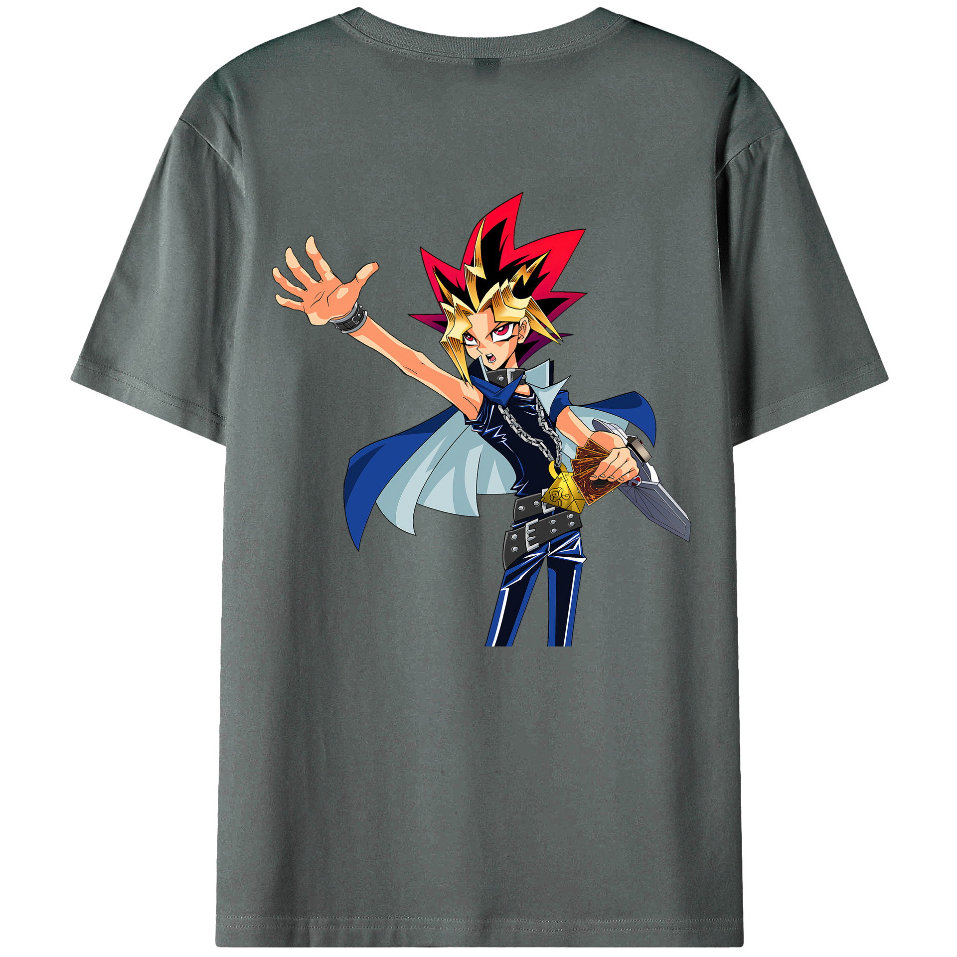 （画像用） 遊☆戯☆王 Yu-Gi-Oh! 綿100％ メンズ半袖Tシャツ（バックプリント） 通気性